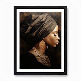 African Woman In Turban 6 Art Print