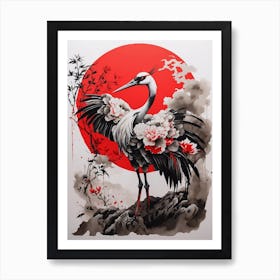 Crane In Flight 1 Art Print