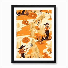 Cowgirl Pattern  1 Art Print