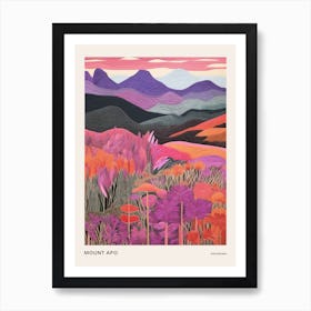Mount Apo Philippines 1 Colourful Mountain Illustration Poster Art Print