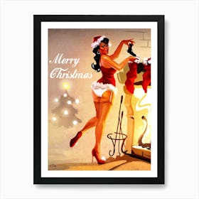 Pinup Sexy Girl Making Your Wish Comes True Art Print