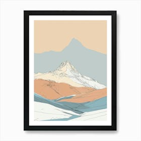 Toubkal Morocco Color Line Drawing (3) Art Print