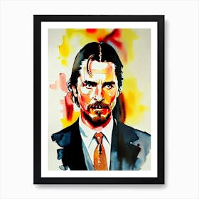 Christian Bale In The Dark Knight Watercolor 3 Art Print