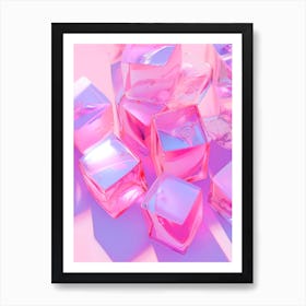 Pink Ice Cubes Art Print