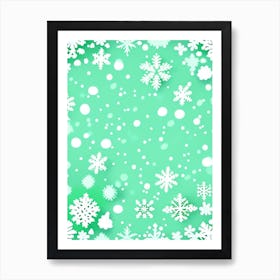Snowfall, Snowflakes, Kids Illustration 1 Art Print