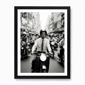 Ho Chi Minh City Vietnam Black And White Old Photo 2 Art Print