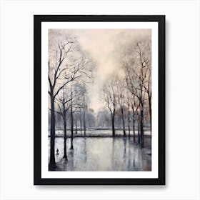 Winter City Park Painting Vondelpark Amsterdam 1 Art Print