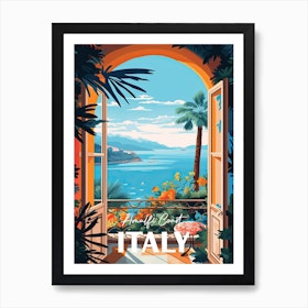 Italy Amalfi Coast Window Travel Poster 1 Art Print