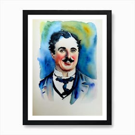 Charles Chaplin In The Gold Rush Watercolor 2 Art Print