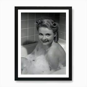 Woman Taking A Bath Art Print