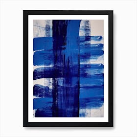 Blue Brush Strokes Abstract 3 Art Print