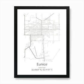 Eunice,United States Minimalist Map Art Print