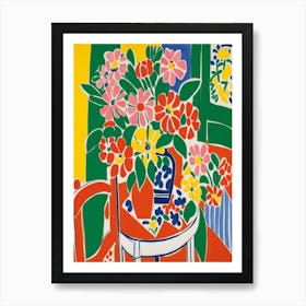 Flowers In A Vase Style Henri Matisse Art Print