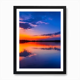 Sunset Over Lake Waterscape Photography 2 Art Print