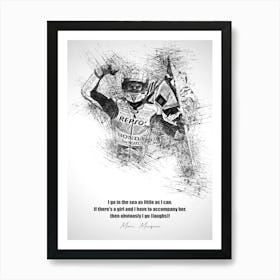 Marc Marquez Rider Sketch 4 Art Print