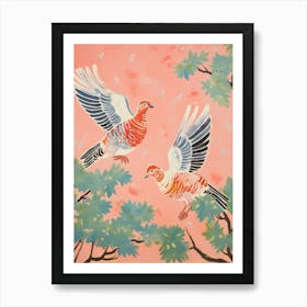 Vintage Japanese Inspired Bird Print Partridge 5 Affiche