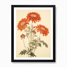 Kiku Chrysanthemum 3 Vintage Japanese Botanical Art Print