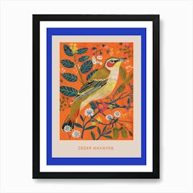 Spring Birds Poster Cedar Waxwing 2 Art Print