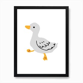 Duck Playful Illustration Art Print