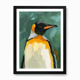 King Penguin Carcass Island Colour Block Painting 1 Art Print