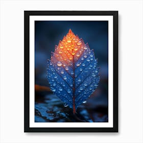 Autumn Leaves With Water Droplets Art Print