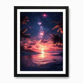 Sunset At The Beach 12 Art Print