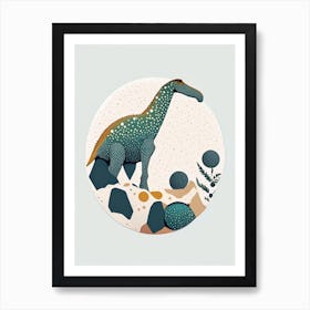 Brontosaurus Terrazzo Style Dinosaur Art Print