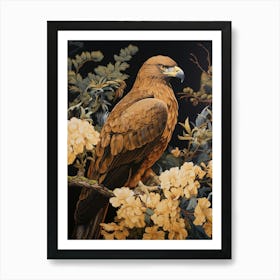 Dark And Moody Botanical Golden Eagle 3 Art Print
