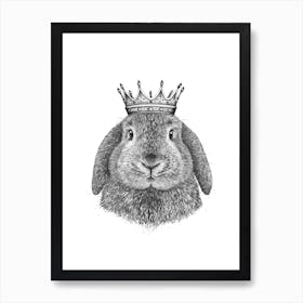 King Rabbit Art Print