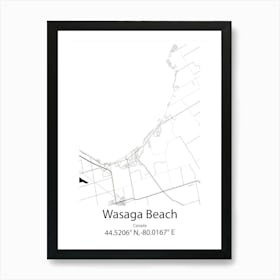 Wasaga Beach,Canada Minimalist Map Art Print