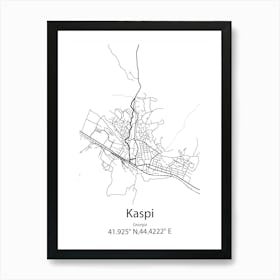 Kaspi,Georgia Minimalist Map Art Print