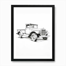 Ford Model T Line Drawing 12 Art Print