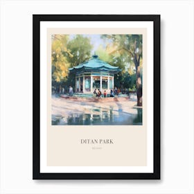 Ditan Park Beijing 2 Vintage Cezanne Inspired Poster Art Print