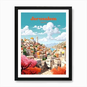Jerusalem Israel Cityscape Travel Art Illustration Art Print