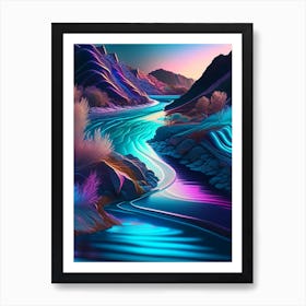 River Current, Landscapes, Waterscape Holographic 1 Art Print