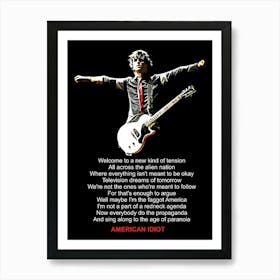 American Idiot greenday Art Print