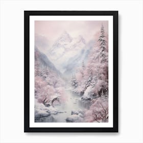 Dreamy Winter Painting Berchtesgaden National Park Germany 4 Art Print