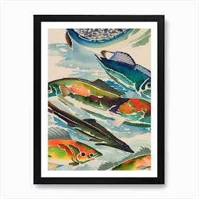 Tilefish Vintage Graphic Watercolour Art Print