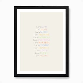 Affirmations Art Print