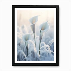 Frosty Botanical Calla Lily 1 Art Print