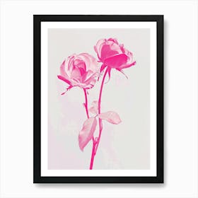 Hot Pink Rose 3 Art Print