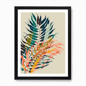 Colorful Palm Leaves Poster