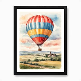 Absolute Reality V16 Watercolor Illustration Of Hot Air Balloo 2 (1) Art Print