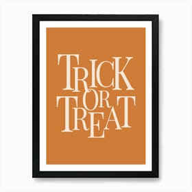 Modern Trick Or Treat Typography - White & Orange Affiche