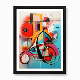 Abstract Modern Cubism Colorful Style Painting 7 Art Print