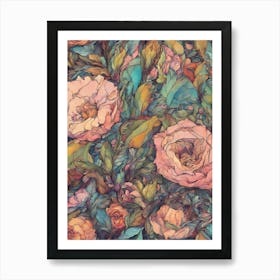 Roses Wallpaper 3 Art Print