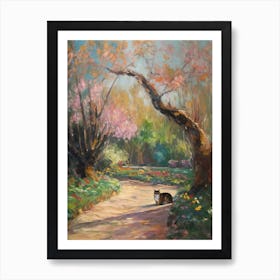 Painting Of A Cat In Descanso Gardens Usa In The Style Of Impressionism 01 Art Print