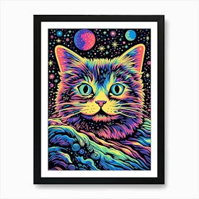 Solar Purrplosion, Psychedelic Cats series Art Print