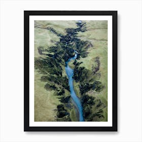 Green Canyon In Iceland From Above Art Print