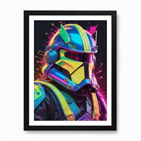 Captain Rex Star Wars Neon Iridescent Painting (12) Art Print